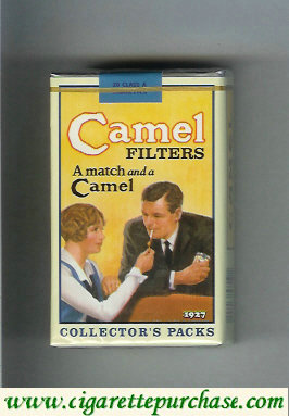 Camel Collectors Packs 1927 Filters A match and a Camel cigarettes soft box